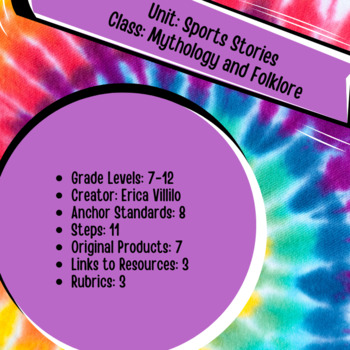 Preview of Unit: Sports Stories - Mythology and Folklore ELA 7-12 (EDITABLE)