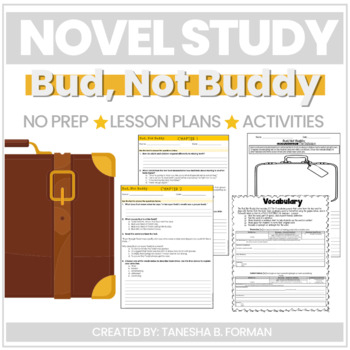 Preview of Bud Not Buddy Novel Unit with Lessons and Vocabulary
