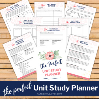 Preview of Unit Study Planner - Thematic Unit Study Planner - Homeschool Unit Study Updated