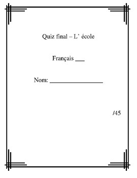 Print Map Quiz: Les fournitures scolaires (3º primaria - francés - primaria  - tercero - material)