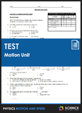 Unit Test - Motion and Speed