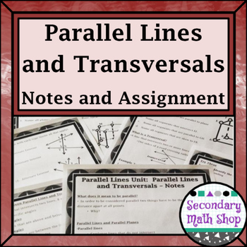 Preview of Parallel Lines - Unit 3:  #1: Parallel Lines, Planes, Trans & Angles Notes/HMWK
