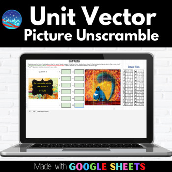 Preview of Unit Vectors Digital Picture Unscramble using Google Sheets