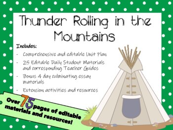 Preview of Unit and Lesson Plans: Thunder Rolling in the Mountains [Teacher + Student]