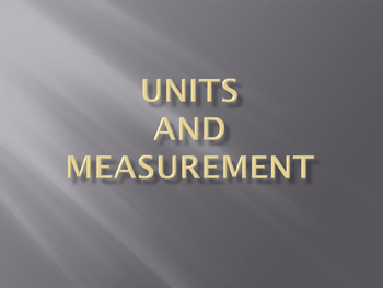 Preview of Unit and Measurement