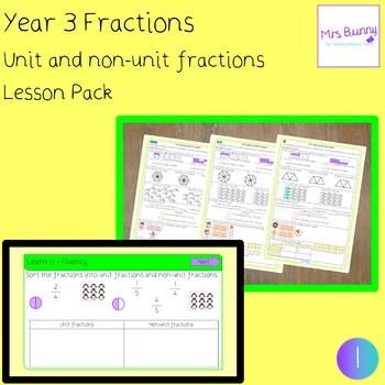 Preview of Unit and non-unit fractions lesson (Year 3 Fractions)