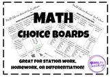 Math Choice Boards (EDITABLE) **ALL Six Units** Distance L