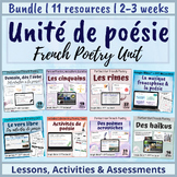 Unité de poésie | French Poetry Unit | 2-3 weeks | NO PREP