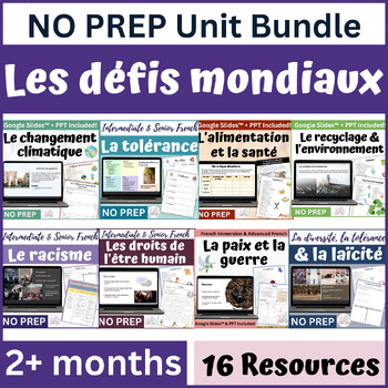 Preview of Unité des défis mondiaux - World Challenges French Unit Bundle for AP® French