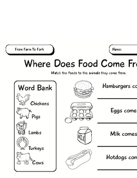 Unit of Inquiry - Food Study - From Farm To Fork - Animal & Plant Food