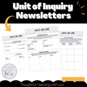 Preview of Unit of Inquiry Newsletters