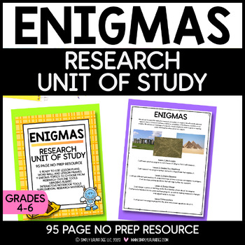 Preview of Unit of Study: Enigmas | Research Study | The Pyramids | Yeti | Nazca Lines