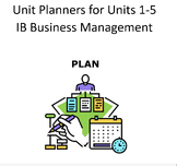 Unit planners for Unit 1-5 IB Business Management
