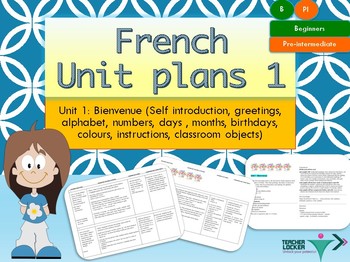 Preview of French Unit plans introduction Unit 1 for beginners