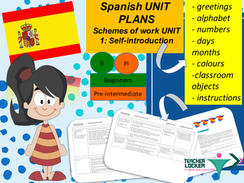 Preview of Spanish Unit plans introduction Unit 1 for beginners