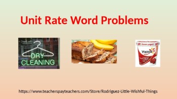 Preview of Unit rate word problems