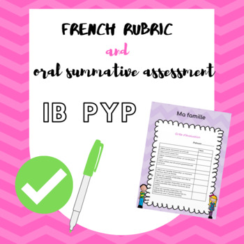 Preview of Unité Ma famille Family Summative assessment and Rubric