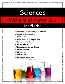 Preview of Unité: Matière et matériaux | Les fluides | Sciences 8e année