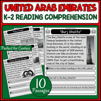 Preview of United Arab Emirates Landmarks Social Studies Reading Comprehension Passages K-2