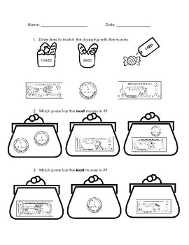 Preview of United Arab Emirates Money worksheets