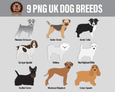 United Kingdom Dog Breeds - 9 Hand Drawn British Dog Clipart