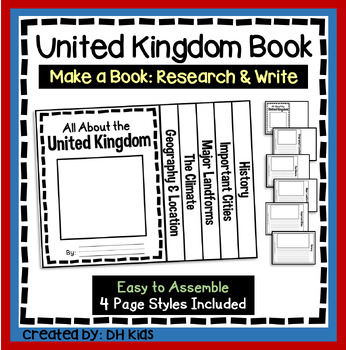 Preview of United Kingdom Report, Country Flip Book Research Project, Geography Research