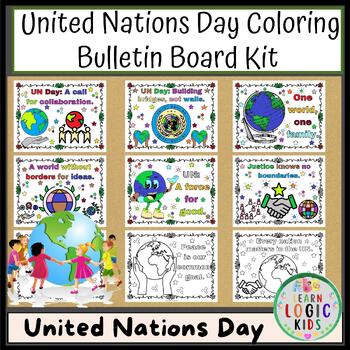 Preview of United Nations Day Coloring Poster and Coloring Bulletin Board Kit