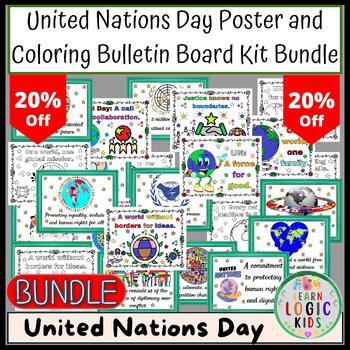 Preview of United Nations Day Poster and Coloring Bulletin Board Kit Bundle