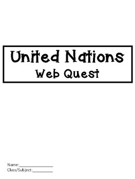 Preview of United Nations Web Quest