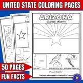 United State Coloring Pages | All 50 US States, Flags-Capi