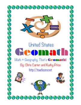 Preview of United States GEOMATH - Math + Geography = Common Core Fun