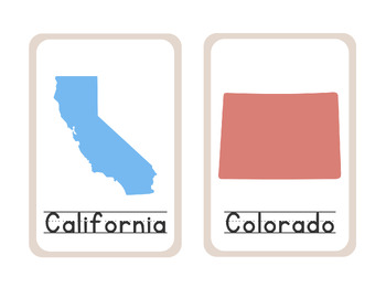 Preview of United States 50 States Colorful Flashcards