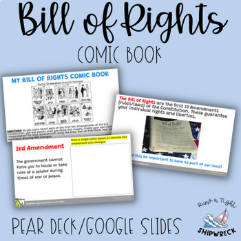Preview of United States Bill of Rights Create a Comic Google Slides Pear Deck