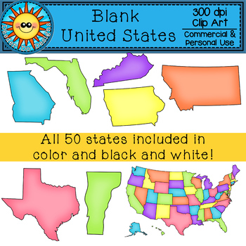 usa map blank color