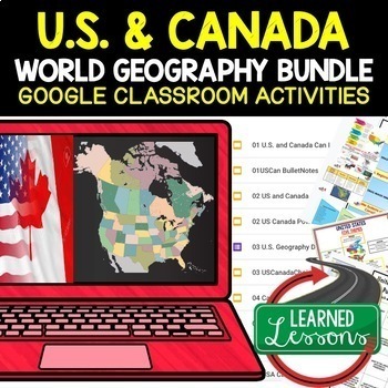 Preview of United States & Canada Geography Google Activity BUNDLE Distance Learning