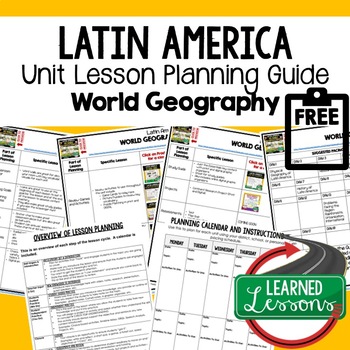 Preview of Latin America Lesson Plan Guide for World Geography Back To School