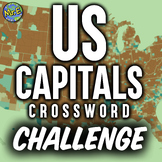 United States Capitals Crossword Activity | 50 US States a