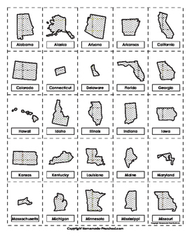 United States Capitals Flash Cards by Fantastic FUNsheets TPT