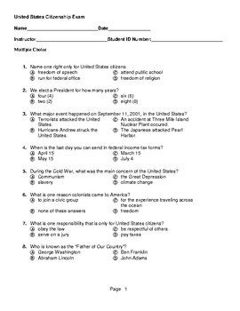 citizenship exam questions