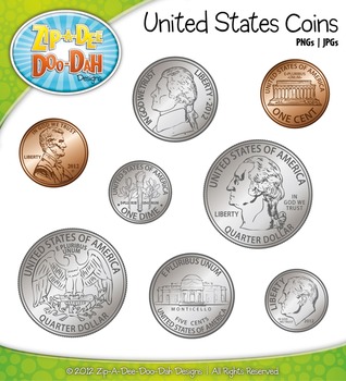 Preview of United States Coins Currency Clipart {Zip-A-Dee-Doo-Dah Designs}