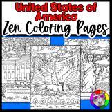 United States Coloring Pages, Zen Doodle American Coloring Sheets