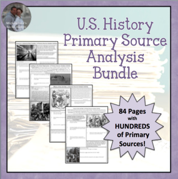 Preview of United States Complete Primary Source Analysis Bundled Set Civil War- Modern Day