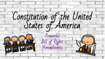 Preview of United States Constitution & Bill of Rights (Digital)- Civics & Government