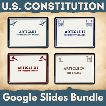 Preview of United States Constitution Google Slides Fill in the Blank Notes