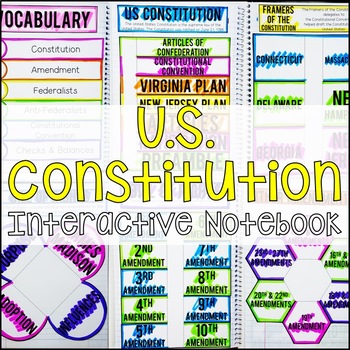 Preview of United States Constitution Interactive Notebook Graphic Organizers Government