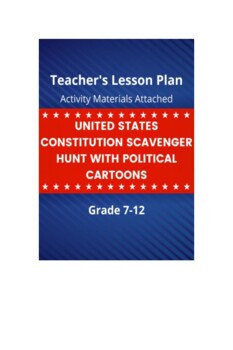 Preview of United States Constitution Scavenger Hunt with Political Cartoons - Lesson Plan