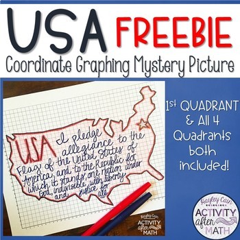 Preview of United States Coordinate Graphing Picture 1st Quadrant & ALL Four Quadrants FREE