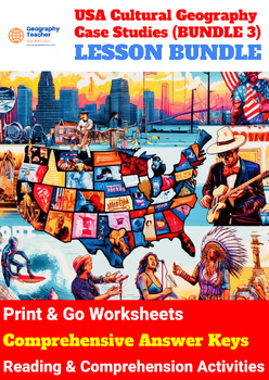 Preview of United States Cultural Geography Case Studies (10-Lesson Bundle No. 3)