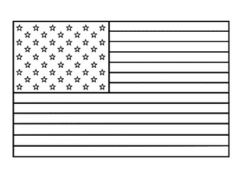 Preview of United States Flag Printable American Flag Template American Flag Coloring Sheet