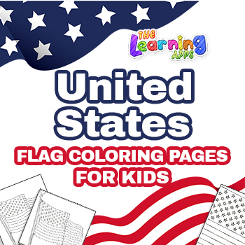Preview of United States Flag Printable Worksheets Coloring Pages for Kids